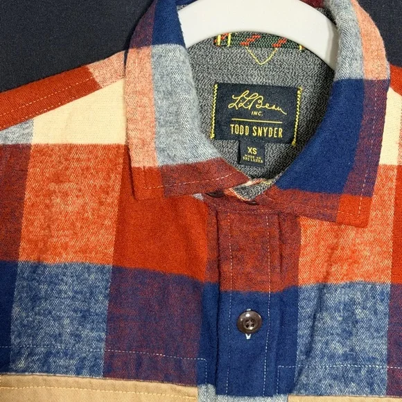 Todd Snyder & LL Bean Chamois Tan Plaid Shirt NWOT Soft Portuguese Flannel - Picture 4 of 12